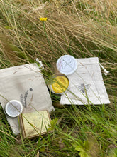 Load image into Gallery viewer, Small Wash Bag … bee and lavender motif
